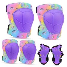 Knee Pads for Kids Protective Gear Set Adjustable Kids Small Rainbow Unicorn