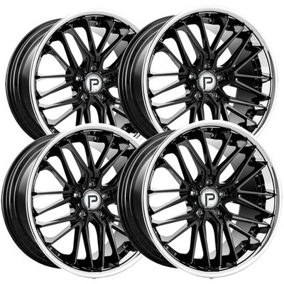 (Set of 4) Pinnacle P214 Legacy 20x8.5 5x4.5'' +35mm Gloss Black/SSL Wheels Rims