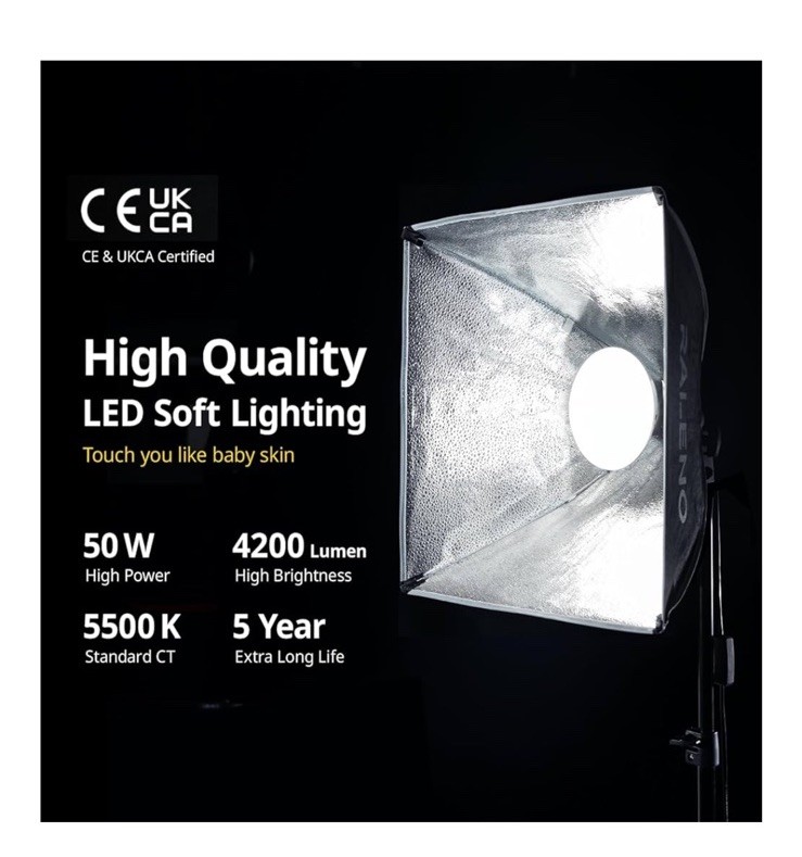 RALENO Softbox Photography Lighting Kit, 16'' x 16'' Softbox Lighting