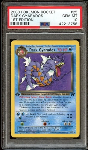 PSA 10 GEM MINT Dark Gyarados 25/82 RARE Team Rocket 1ST EDITION Pokemon Card