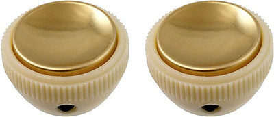 HOFNER VINTAGE TEA CUP BASS GUITAR KNOBS CREAM W/GOLD CENTER (SET of 2)NEW