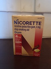 Nicorette Cinnamon Surge 4mg Nicotine Gum - 100 Count, Stop Smoking, Exp 28/09