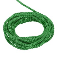 Verdrehter Kordelbesatz, 5 Yard 5mm 3-lagiges Geflochtenes Seil, Dunkelgr&uuml;n 5M