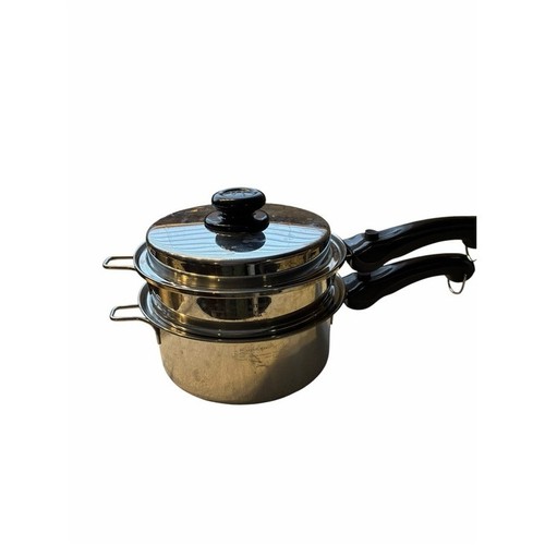 Saladmaster 18-8 Stainless Steel Double Boiler Steamer Set 3pc Made in USA