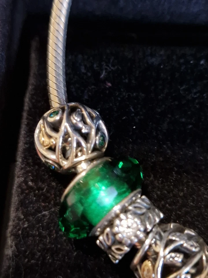 Pandora🎀 Armband S925 ALE Charms Silber grüne Inspiration 💚Murano Glas usw🎄🎁 - Bild 3 von 4