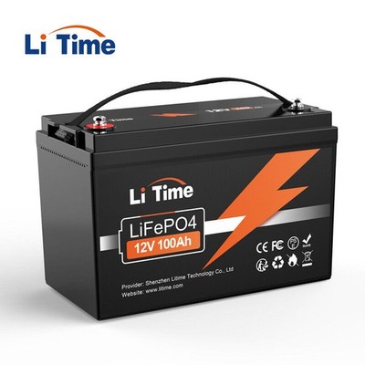 LiTime 12V 100Ah Deep Cycle LiFePO4 Lithium Battery for RV Trailer Marine Solar