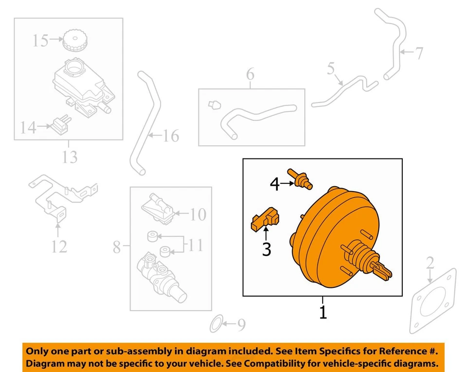 Nissan Pathfinder 2017 potenciador de freno OEM 121 k millas - LKQ381577950 Foto 3 de 4