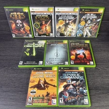 Lot of x9 Original Xbox Star Wars Games (Battlefront, Knights, Obi Wan) Tested!!