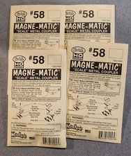 Kadee HO Scale Metal Knuckle Couplers - #58 Medium Centerset Lot Of 4