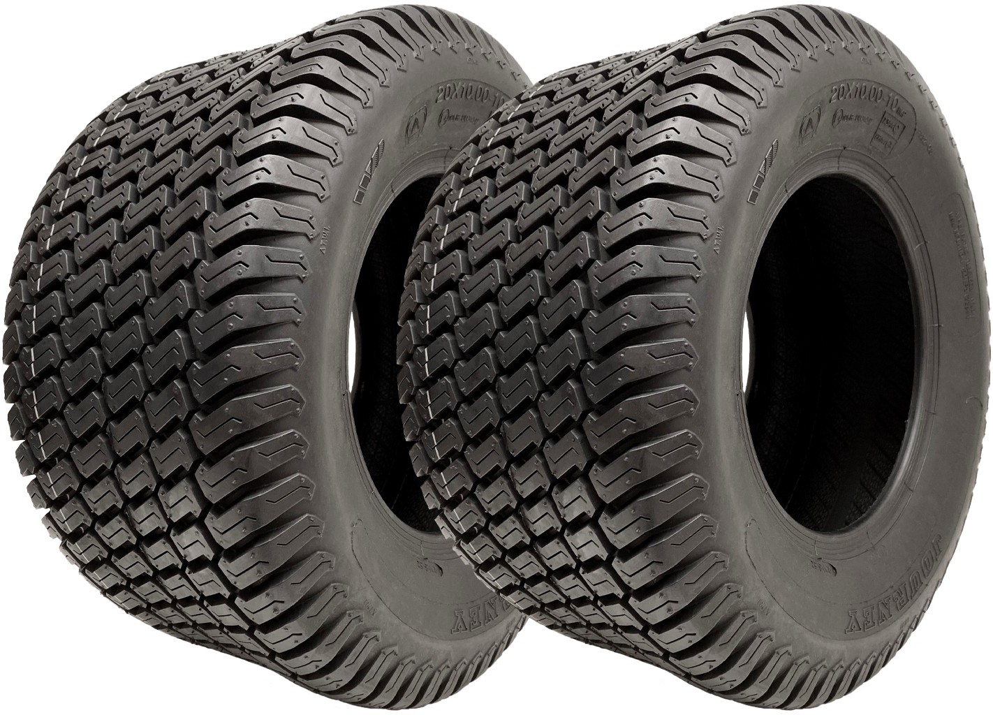 20x10.00-10 Lawnmower Tyres 4-ply Multi Turf Grass P332 Road Legal (Set of 2)