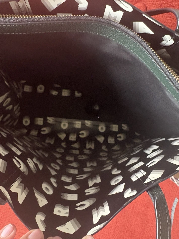 Marc Jacobs  Leather Grinder tote bag in  Dark Green  - Image 4 of 4