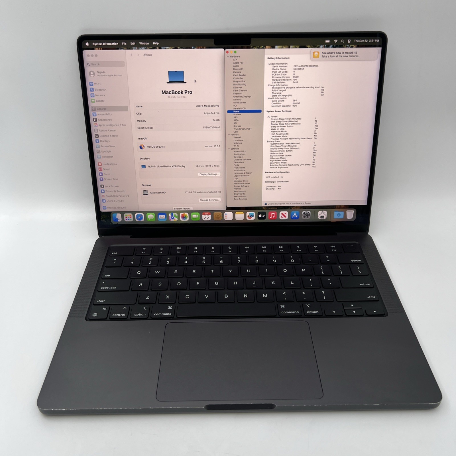 2024 Apple MacBook Pro 14" Black M4 Pro 16C GPU 4.5GHz 24GB RAM 512GB SSD A3401