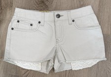 RALPH LAUREN GIRL'S SIZE 10 CUT-OFF DENIM SHORTS VERY LIGHT GRAY DISTRESSED NEW