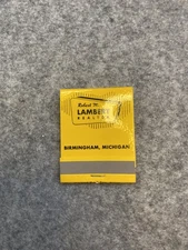 Robert M. Lambert Realtor Birmingham Michigan Vintage Advertising Matchbook