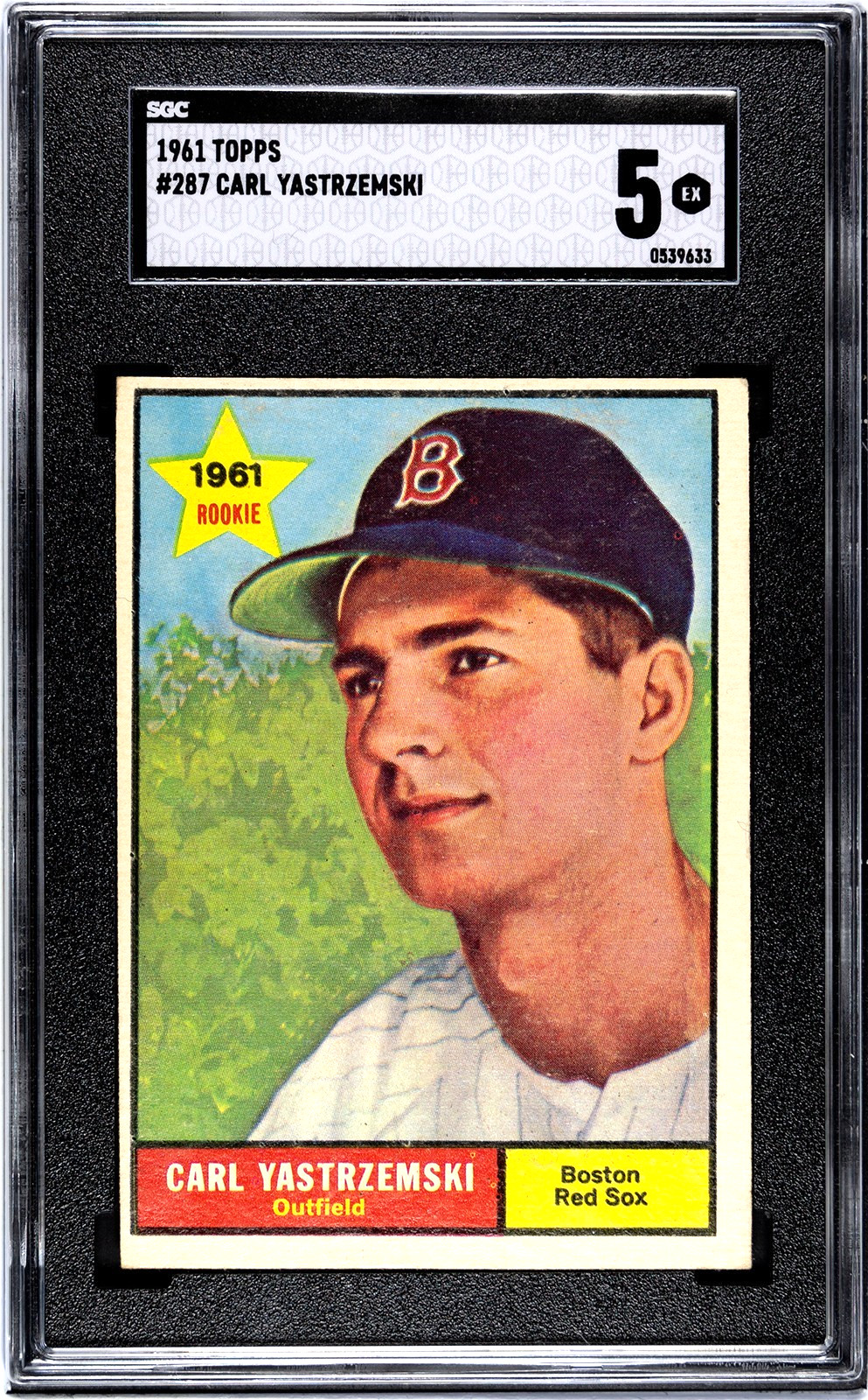 1961 Topps CARL YASTRZEMSKI Boston Red Sox 2nd Year Card #287 SGC 5 EX Condition