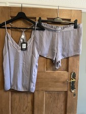 Women's PJ Set Size UK 16 BNWT NINE Savannah Miller Shorts & Cami Grey Star