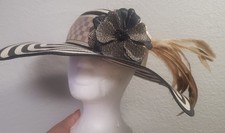 Fleur de Paris Custom Wide Brim Derby Hat Nicole LeBlanc Zeeble Signed VTG EUC