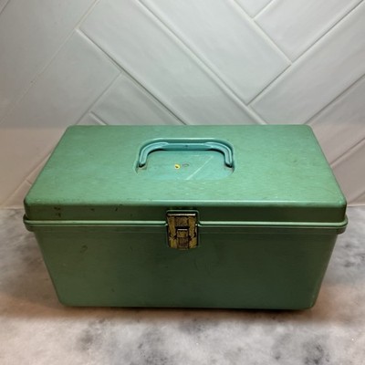 Vintage Teal Wil-hold Sewing Box Wilson Manufacturing USA Rare
