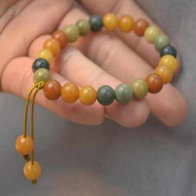 8mm tafoni round Multicolor bodhi root beads bracelet Teens Unique Eco-Friendly