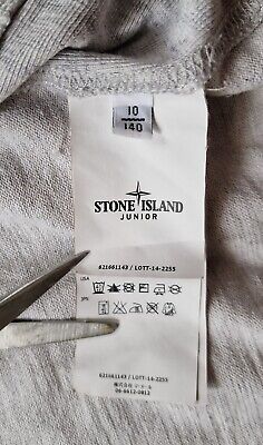 Stone Island Junior Zip Hoodie Jacket Grey Size 10 / 140