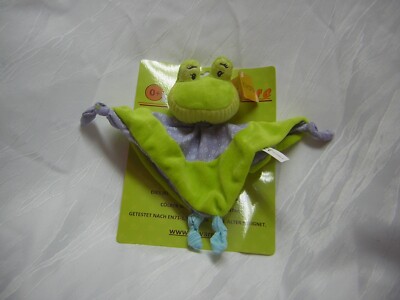 INWARE Schmusetuch Kuscheltuch FROSCH FROG grün blau mit Rassel *NEU + OVP*