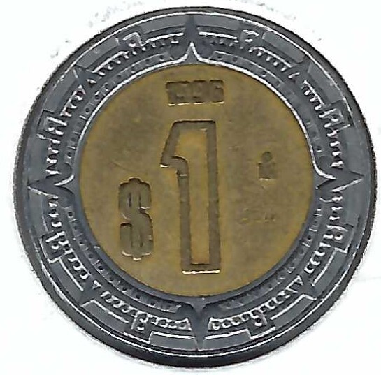 1996 Mexico Circulated One Peso Coin | eBay