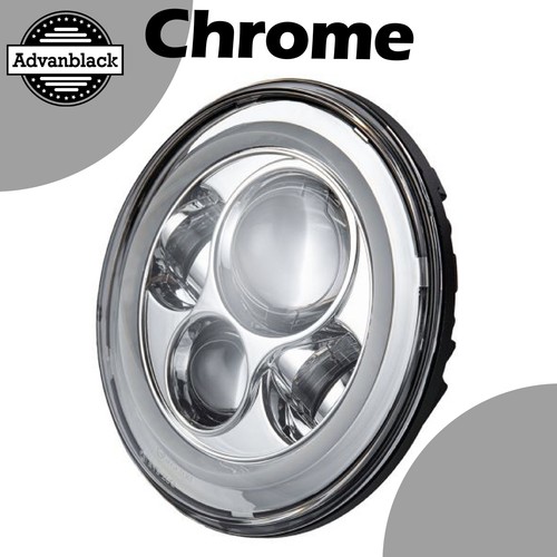 7 inch Chrome Pro Radiance HALO LED Headlight Fits Harley Touring/Softail/Indian - Picture 7 of 7