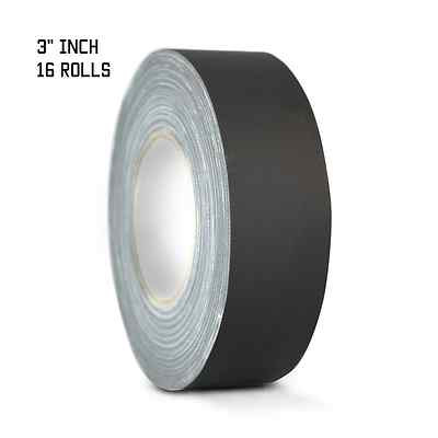 16 PACK OF GAFFERS STAGE TAPE - NO RESIDUE - BLACK - 3'' (inch) X 60 YARD (CASE)