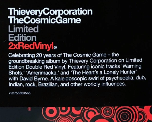 THIEVERY CORPORATION The Cosmic Game 2 LP Red Colored Vinyl SEALED NEW RSD/2,500 - Image 3 of 4