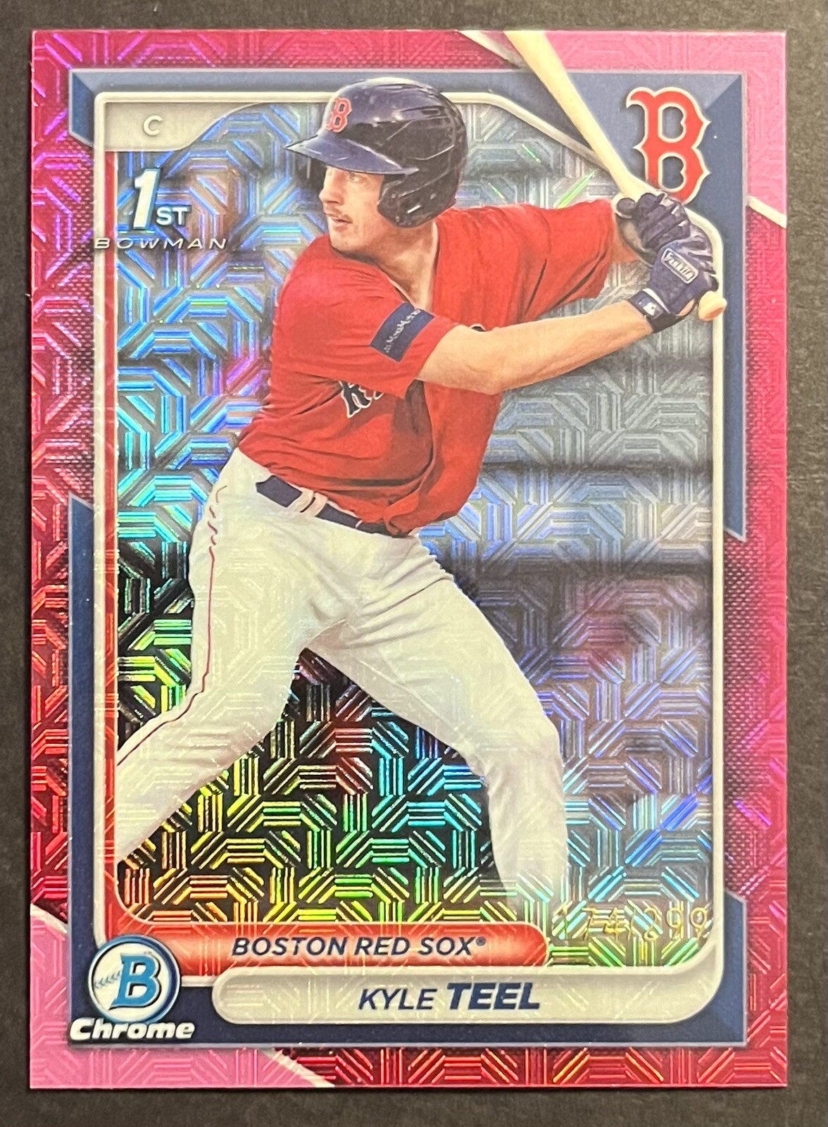 2024 BOWMAN CHROME 1ST KYLE TEEL #BCP-48 MEGA MOJO FUCHSIA REFRACTOR 174/299