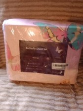 Butterfly Theme Pink Twin Sheet Set By Chital