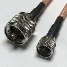 RG400 UHF Male PL259 to Mini UHF Male Coaxial Cable PICK LENGTH RF Lot USA