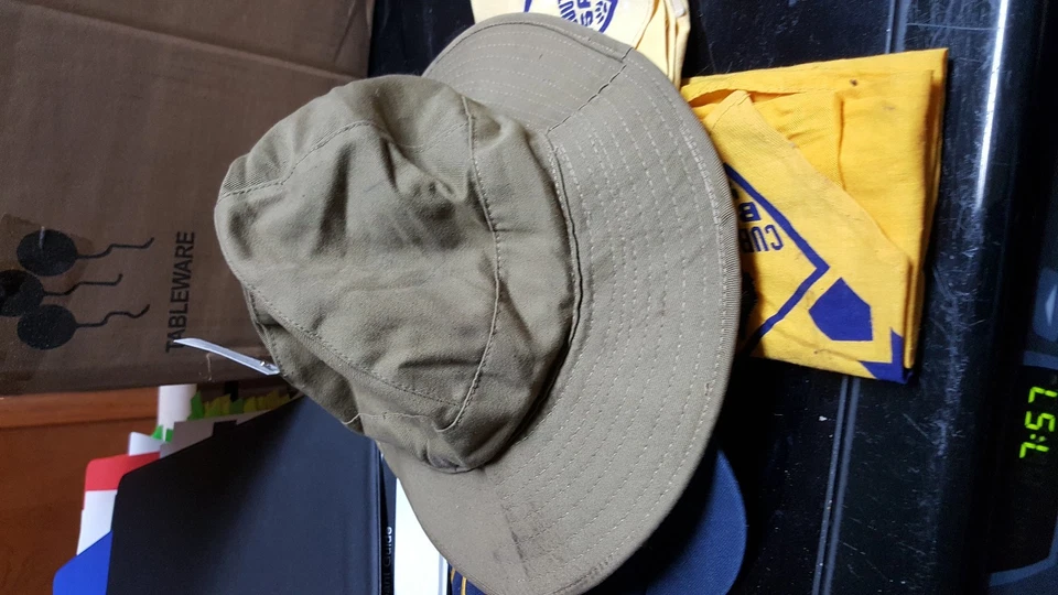 Cub Scouts Lot of 3 Scarves hat, and camping hat - Image 4 of 4