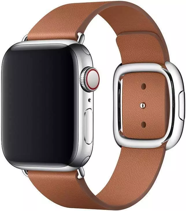 Genuine Apple Modern Buckle 38mm 40mm 41mm Leather Watch Band Saddle Brown Large