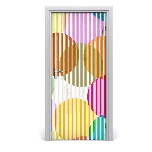 Self adhesive Door Wall wrap removable Peel & Stick Decal Colorful circles - Picture 2 of 6