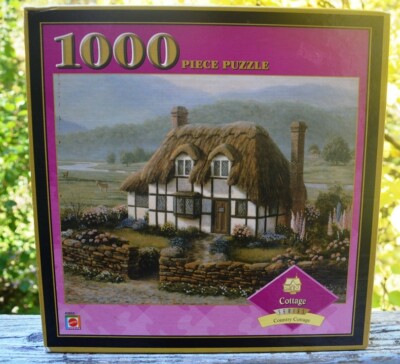 100% COMP. VINTAGE 2000 MATTEL COTTAGE SERIES 1000 PIECE JIGSAW PUZZLE-COUNTRY C