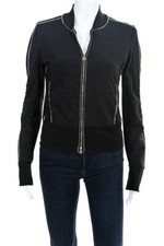 Marithe & Francois Girbaud Women's 4 Black Poly Blend Zip Up Track Jacket