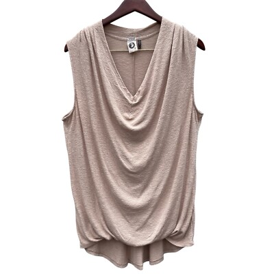Anthropologie Akemi + Kin Blouse Sleeveless Draped Knit Cowlneck Gold Medium M