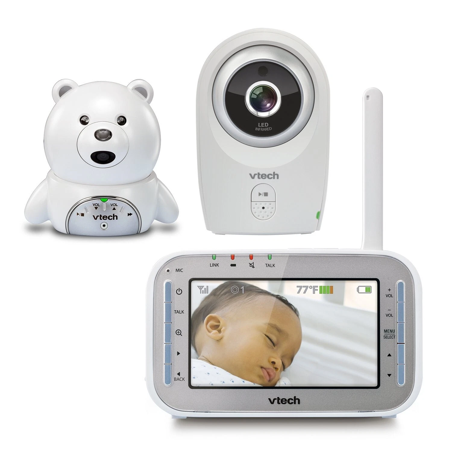 VTech VM341-216 2 Camera Baby Monitor with 1000 Ft Range & Auto Night Vision