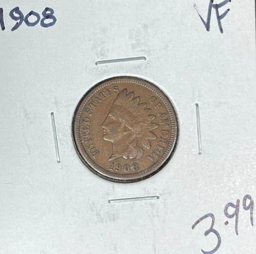 1908 INDIAN HEAD CENT ~ VF ~NICE COIN~