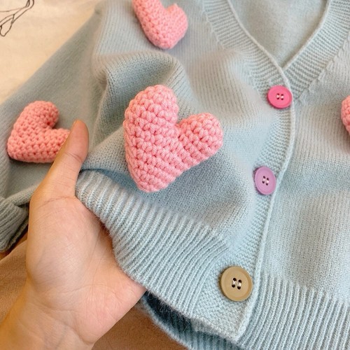 Children Girls Sweaters Long SleevedLove Knitted Baby Girl Clothes Kids Clothing - Picture 2 of 3