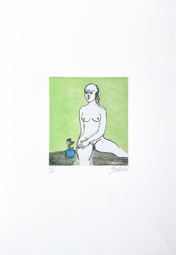 Franco GENTILINI "Nudo" Anni '80 acquaforte /tinta originale firmata - Picture 2 of 2