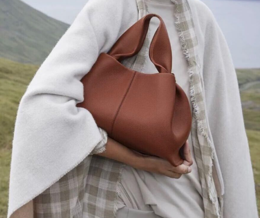 POLENE Numéro Neuf Cognac Textured with Shoulder Strap (Size POLENE Numéro Neuf Cognac Textured with Shoulder Strap (Size