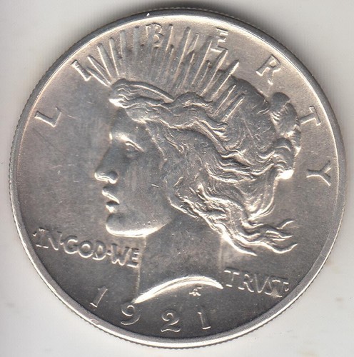 JUST REDUCED!! BETTER DATE HI RELIEF 1921 PEACE SILVER DOLLAR AU-BU - 第 1/2 張圖片