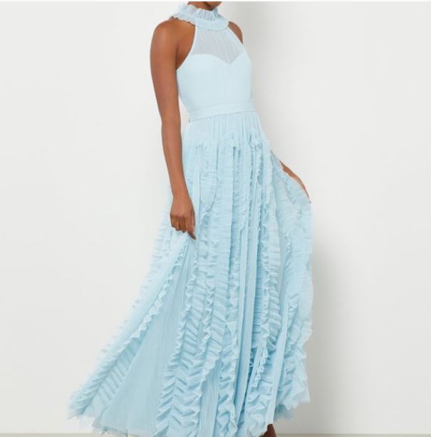 bcbg blue maxi dress Allure Blue Sequined Maxi Dress main image 0