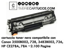 toner nero compatibile con Canon 728, 726, HP CE278A ~2.100 Pagine