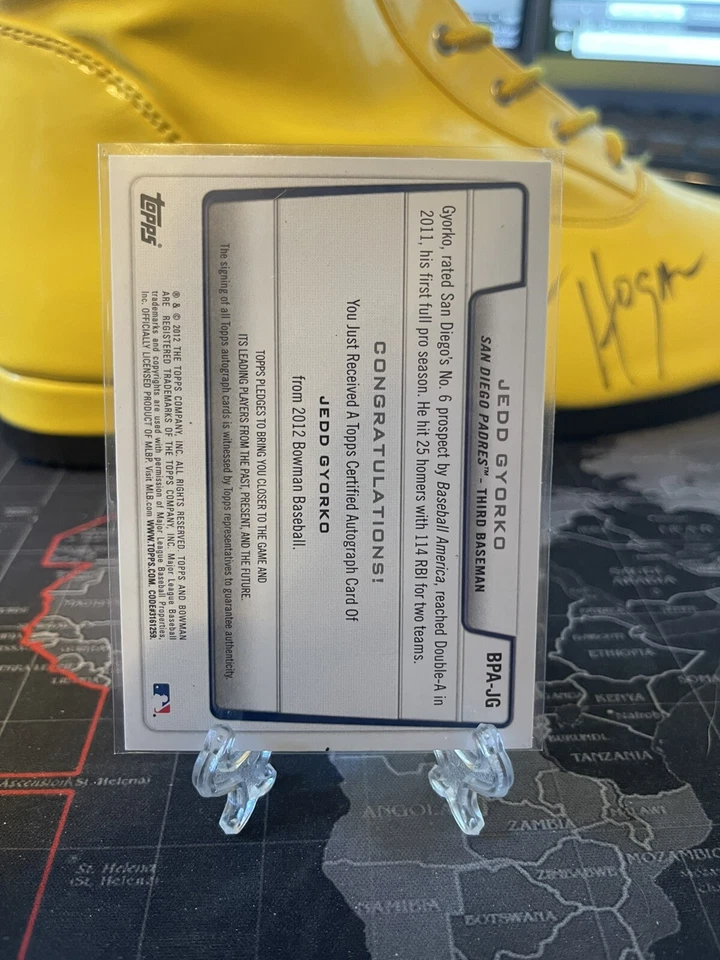 2012 Bowman Jedd Gyorko Auto #BPA-JG Padres - Image 2 of 2