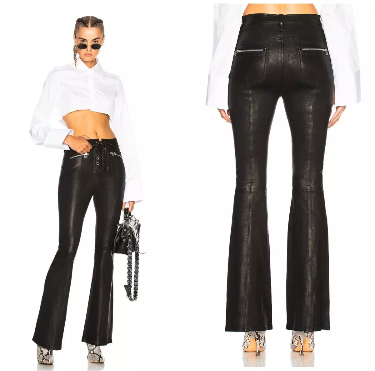 Rag and bone lace up store leather pants
