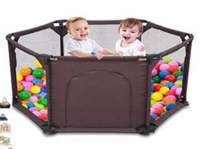 Safe & Secure Playpen, Suitable for Toddlers, with Zip up Door & Breathable mesh