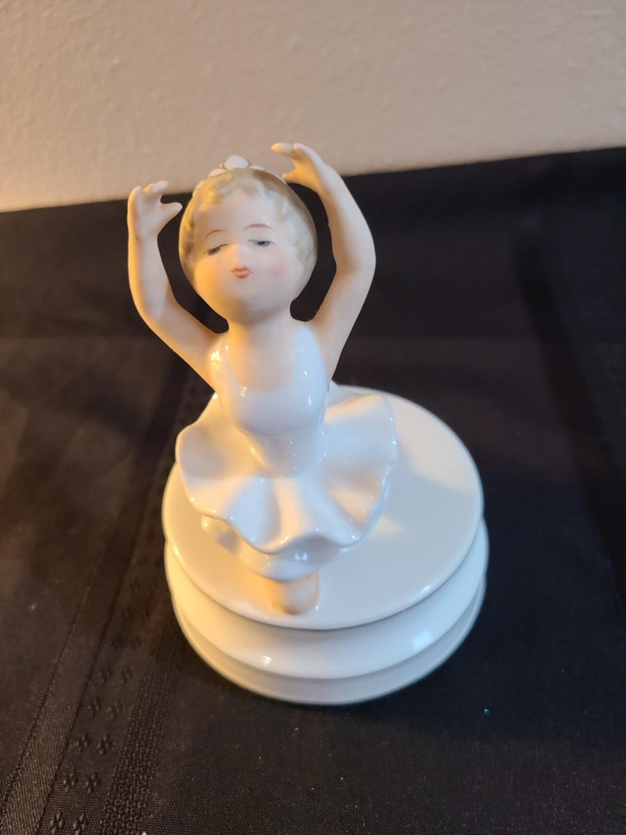 Schmid Rotating Ballerina Music Box Plays Swan Lake Made in Japan